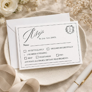 Élégant Faire-Part de Mariage à Crête Florale Mini