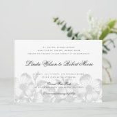 Élégant Faire-part de mariage à fleur de bois de c (Debout devant)