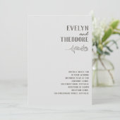 Élégant Faire-part de mariage à fleurs d'art de li (Debout devant)