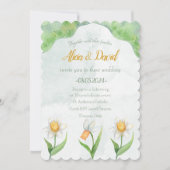 Élégant Faire-part de mariage à fleurs Narcissus (Devant)