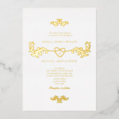 Élégant Faire-part de mariage à huile blanche et o (Recto)