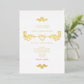 Élégant Faire-part de mariage à huile blanche et o (Debout devant)