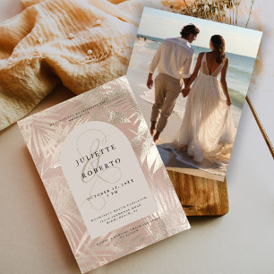 Élégant Faire-Part de Mariage à Motif de Feuille d