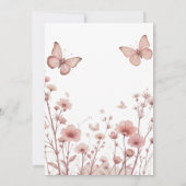 Élégant Faire-part de mariage à papillon floral (Dos)