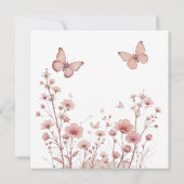 Élégant Faire-part de mariage à papillon floral (Dos)