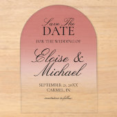 Élégant Faire-Part de Mariage à Script Rouge avec (Recto)