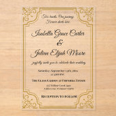 Élégant Faire-part de mariage acrylique avec huile (Recto)