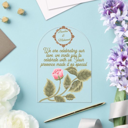 Élégant Faire-part de mariage acrylique clair avec (Insitu (Mariage))