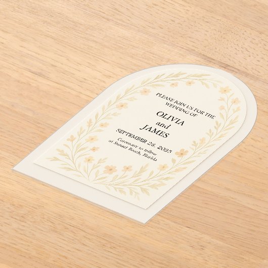 Élégant Faire-part de mariage acrylique transparen (Poser)