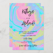 Elégant Faire-part de mariage aquarelle (Devant / Derrière)