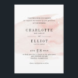 Elégant Faire-part de mariage aquarelle | Brouille<br><div class="desc">Invitations de mariage romantique et tendance à l'aquarelle avec un éclaboussure d'aquarelle pêche. Jolie typographie et tous les textes gris font de ce design un véritable trait d'union. Inspirées par le coucher du soleil,  ces invitations sont modernes et classe avec une touche chic mais traditionnelle.</div>