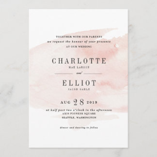 Elégant Faire-part de mariage aquarelle | Brouille
