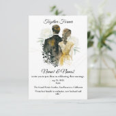 "Elégant Faire-part de mariage aquarelle | Modifia (Debout devant)