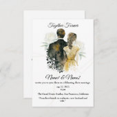 "Elégant Faire-part de mariage aquarelle | Modifia (Devant / Derrière)