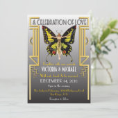 Élégant Faire-part de mariage Art Déco (Debout devant)