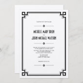 Elégant Faire-part de mariage Art Déco Cadre (Devant / Derrière)