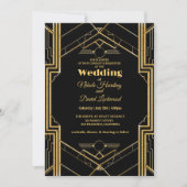 Élégant Faire-part de mariage Art Déco Gatsby (Devant)
