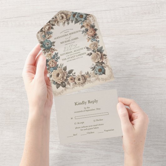 Élégant Faire-part de mariage Art Nouveau (Déchirure)