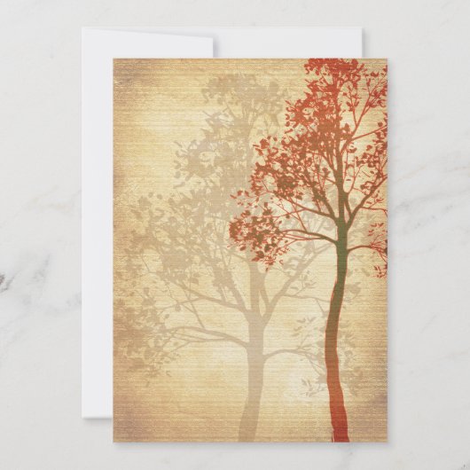 Élégant Faire-part de mariage Automne Automne Arbr (Dos)