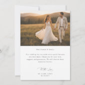 Élégant Faire-Part de Mariage avec Calligraphie de (Dos)