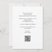 Élégant faire-part de mariage avec code QR de phot (Dos)