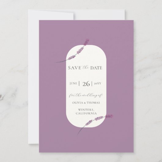 Élégant faire-part de mariage avec photo de plante (Devant)