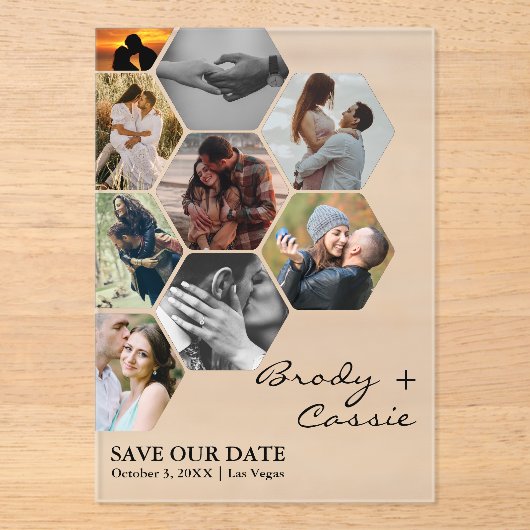 Élégant Faire-Part de Mariage avec Photo en Nid d' (Recto)