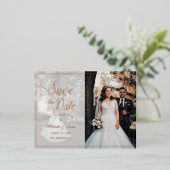 Élégant faire-part de mariage avec photo et écritu (Debout devant)