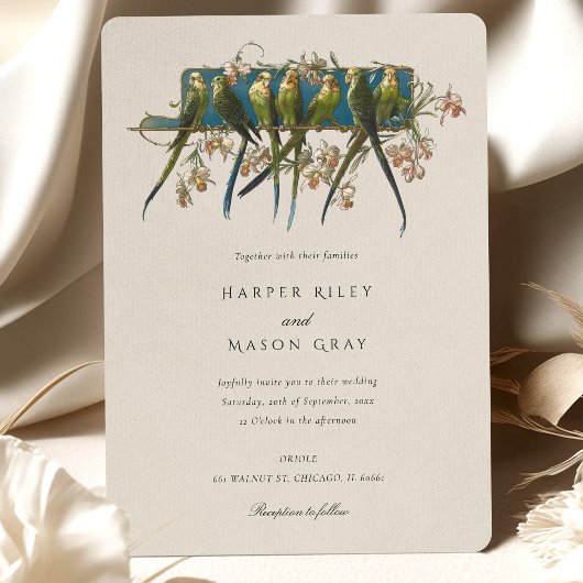 Élégant Faire-part de mariage Aviaire