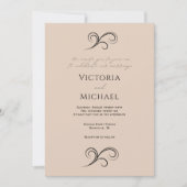 Élégant Faire-part de mariage Beige Moderne (Devant)