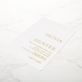 Élégant Faire-part de mariage blanc à huile d'or (Rotation)