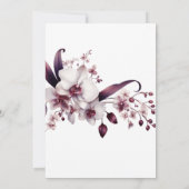 Elégant Faire-part de mariage blanc orchidée et pr (Dos)