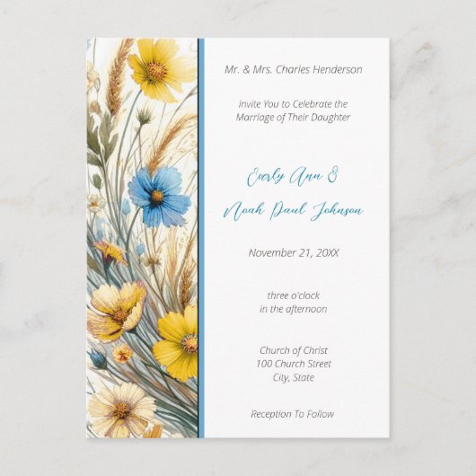 Élégant Faire-part de mariage blanche SnowDrop (Devant)