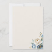 Elégant Faire-part de mariage bleu (Dos)