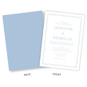 Élégant Faire-part de mariage bleu en poudre