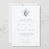 Élégant Faire-part de mariage bleu marial catholiq (Devant)