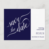 Élégant Faire-part de mariage bleu marine (Devant)