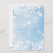 Élégant Faire-part de mariage Blue Snowflake (Dos)