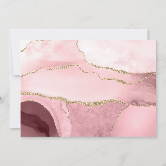 élégant faire-part de mariage blush et or (Dos)