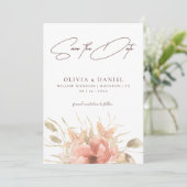 Élégant Faire-Part de Mariage Bohème Rose Aquarell (Debout devant)