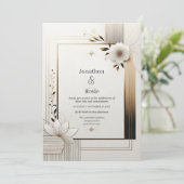 Élégant Faire-part de mariage botanique (Debout devant)