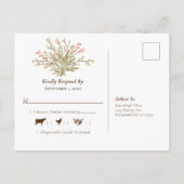 Élégant faire-part de mariage botanique aquarelle (Dos)