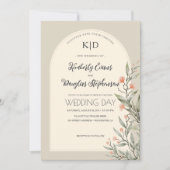 Élégant Faire-part de mariage botanique Arc (Devant)