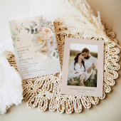 Élégant Faire-part de mariage botanique floral