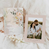 Élégant Faire-part de mariage botanique floral