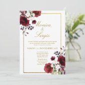 Elégant Faire-part de mariage bourguignon en espag (Debout devant)