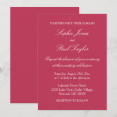 Élégant Faire-part de mariage Carmine Magenta (Devant / Derrière)