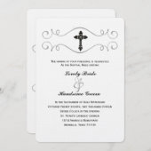 Élégant Faire-part de mariage catholique de la Cro (Devant / Derrière)