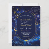 Élégant faire-part de mariage céleste bleu (Devant)