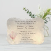 Élégant Faire-part de mariage Chic Magnolia (Debout devant)